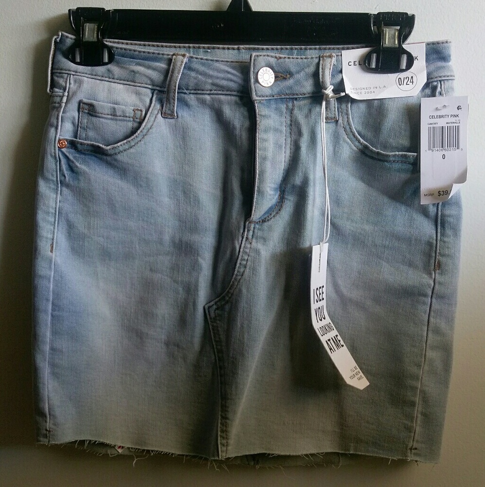 Celebrity Pink Denim Skirt